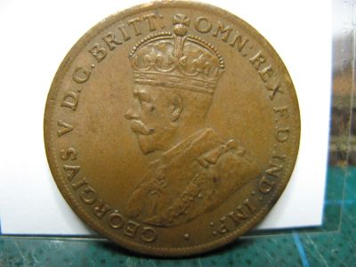 1920 Penny obverse
Dot above bottom scroll, Indian obverse
