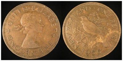 1956 New Zealand Penny - Strapless
